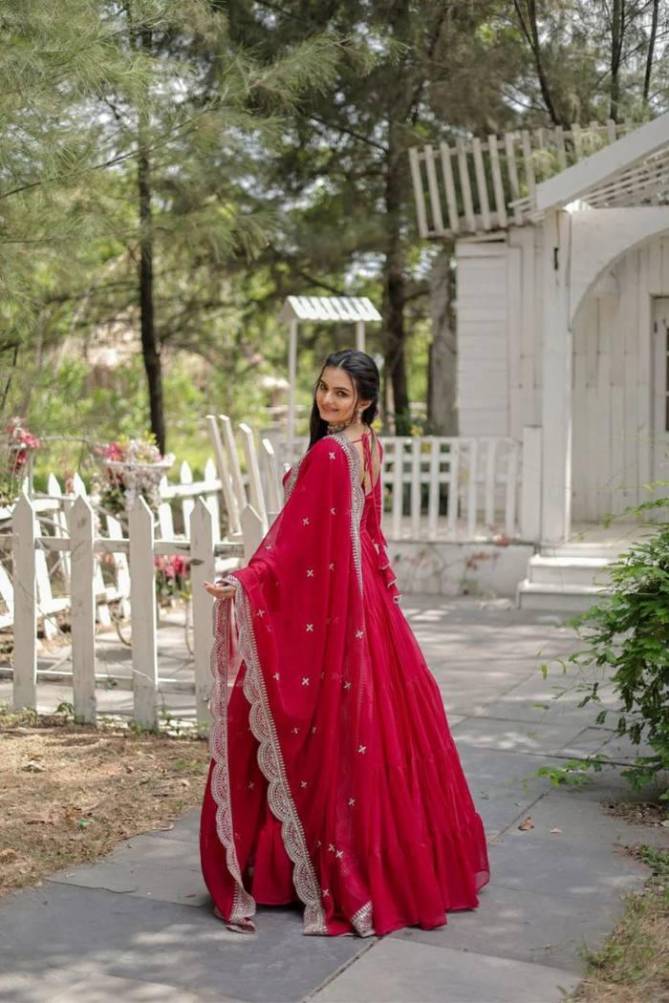 DC G38 Georgette Full Sleeve Gown With Dupatta Wholesale Price In Surat